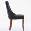 De 2 chaises de salle à manger noires, tissu d'ameublement en rayonne, haut pour le confort d'assise, pieds en bois massif courbé, 2 chaises en tissu confortable-2079242240