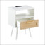 Table de bout en rotin 15,75 po avec prise de courant et ports USB-1080682408