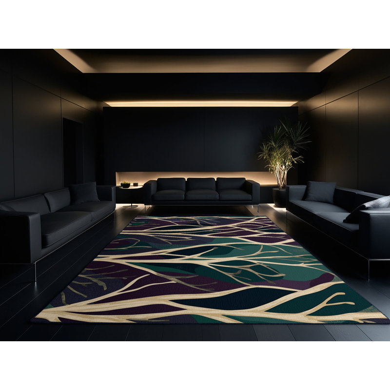 Velvet Leaves Rug, Rectangle 8' x 12'
