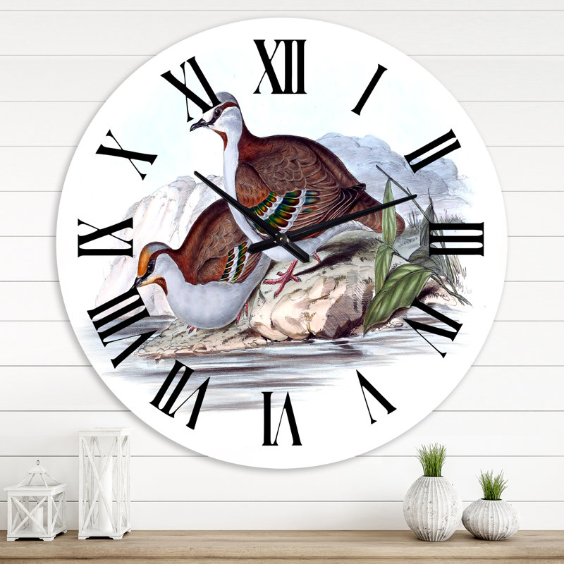 Oiseaux australiens rétro vintage - horloge murale traditionnelle, Grand