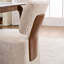 Chaise rembourrée en lin sans accoudoirs avec roulettes, beige