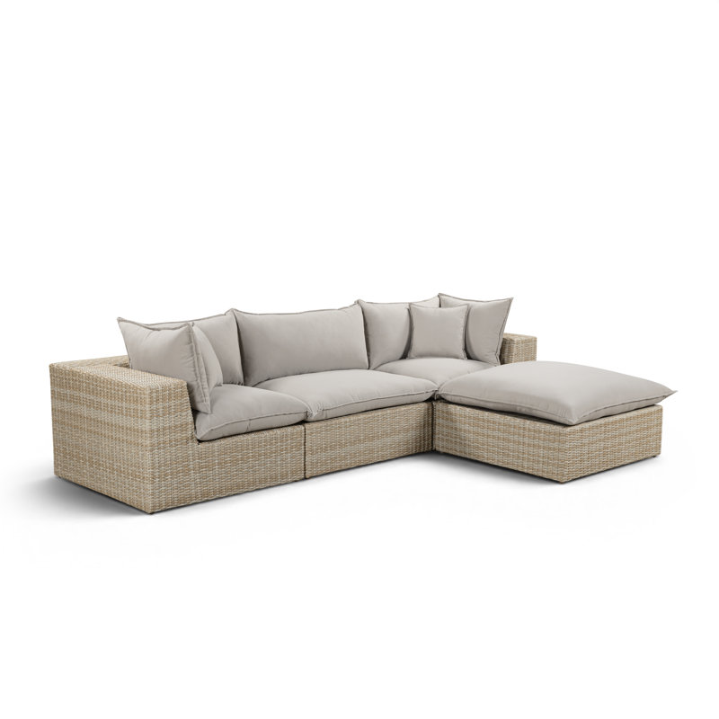 Canapé modulaire d'extérieur Cali, 3, Sofa, Ottoman