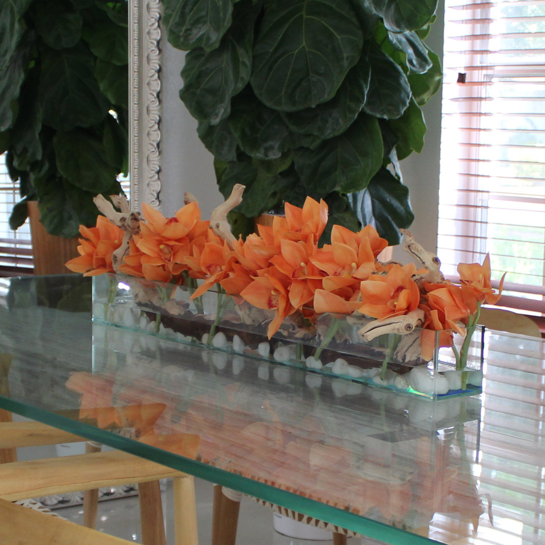 Driftwood Cymbidium Orchid Centerpiece in Planter CFA Design Group Flower 