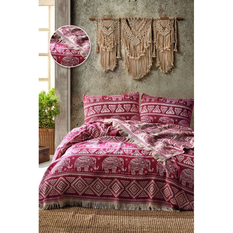 Housse de couette 100% coton Alsacia, Rouge