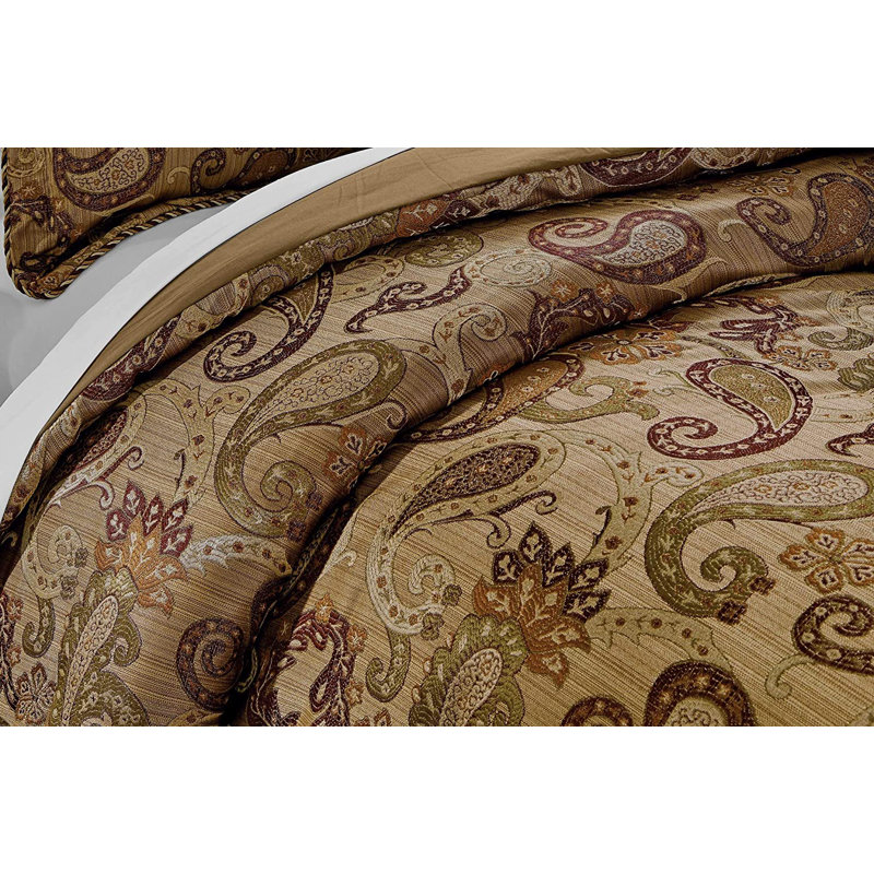 Adelle Multicolor Paisley Jacquard Queen Comforter Set
