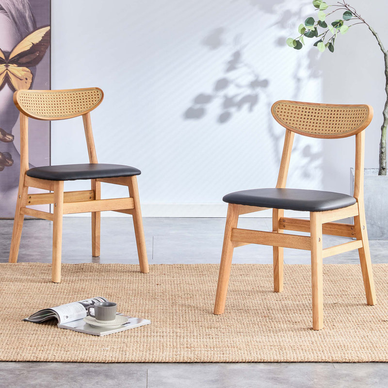 Ensemble de chaises de salle à manger en bois d'hévéa Cozy - 2 pièces