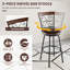 Althelia Swivel Upholstered Adjustable Height Counter Stool with Solid Wood Frame