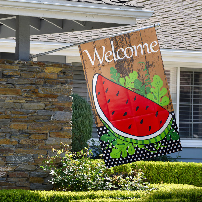 Drapeau extérieur Welcome Watermelon Slice Spring, H 40 po x l 28 po