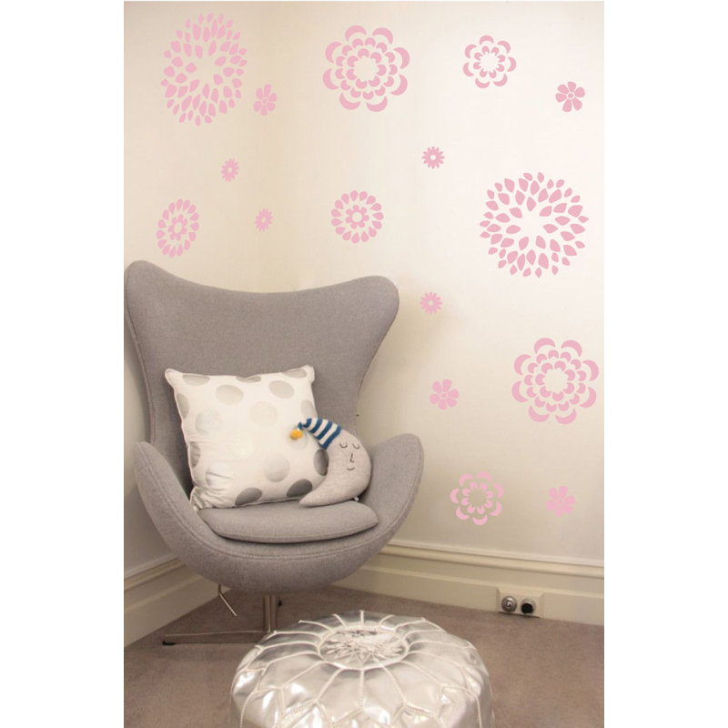 Plants & Flowers Non-Wall Damaging Wall Decal, Carnation Pink, 38" H x 48" W x 0.01" D