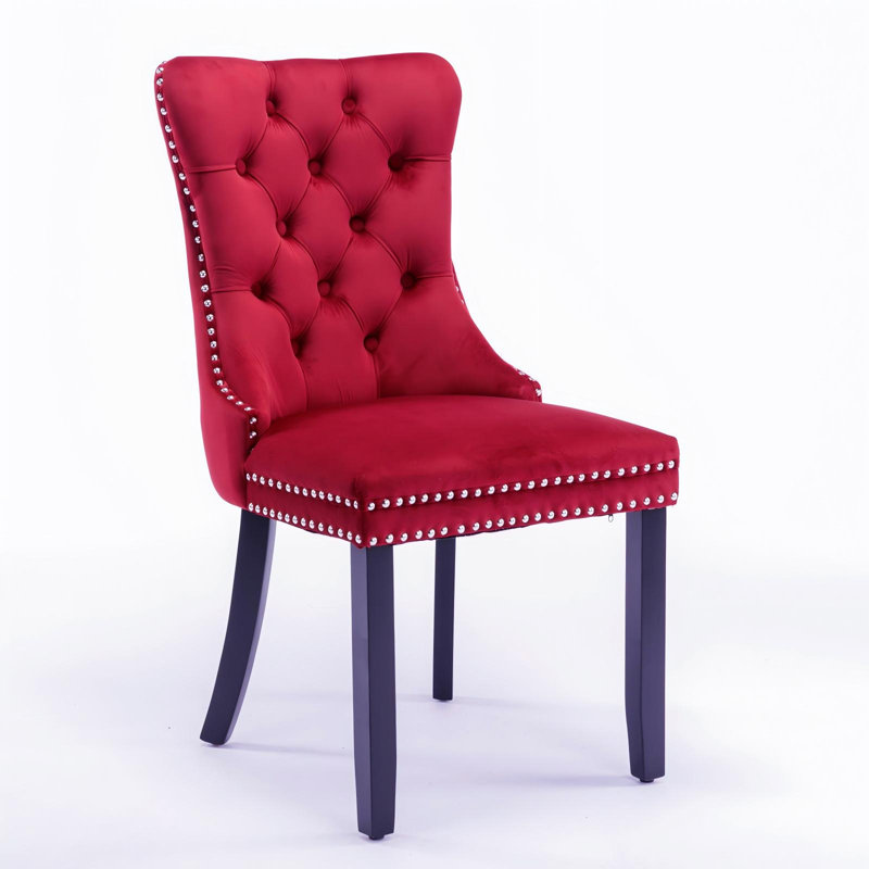 Chaises de salle à manger rembourrées Modern, Rouge, Noir, noir, noir, noir