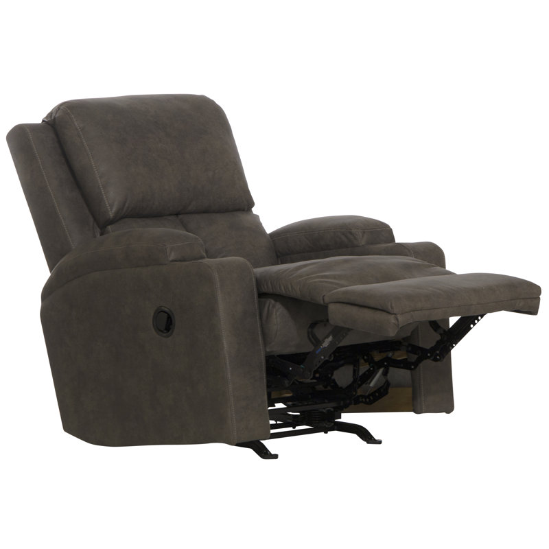 Fauteuil inclinable berçant Ericksen avec 2 porte-gobelets en acier inoxydable, Gris