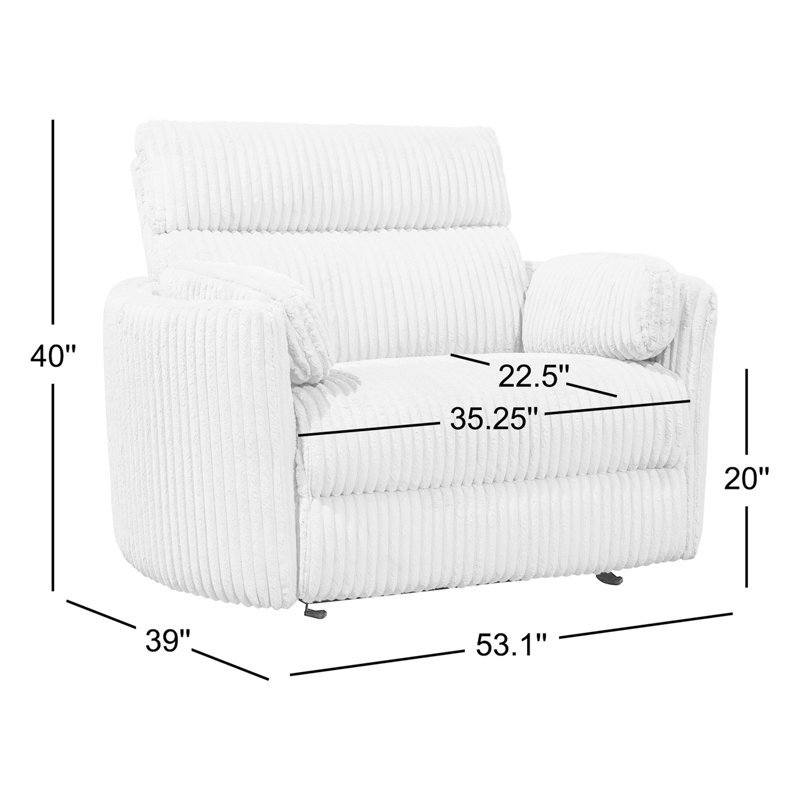 Bre 53.1'' W Power Reclining Glider, Mega Ivory