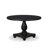 5-piece Dining Room Set with Polyester Fabric 4 Platinum Gray kitchen chairs, Button-Tufted Backs, and a 48"Round Breakfast Table in Sand Blasted Black-6334589-6334586