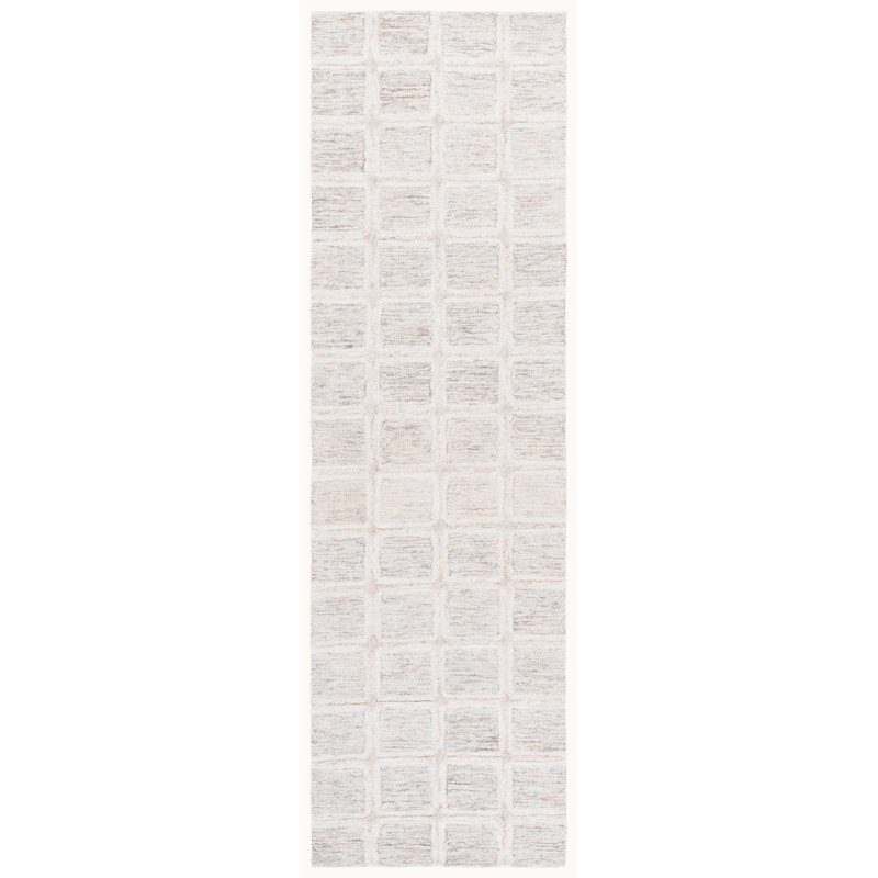 Tapis en laine touffeté à la main Pine, Tapis de couloir 2 pi 3 po x 8 pi