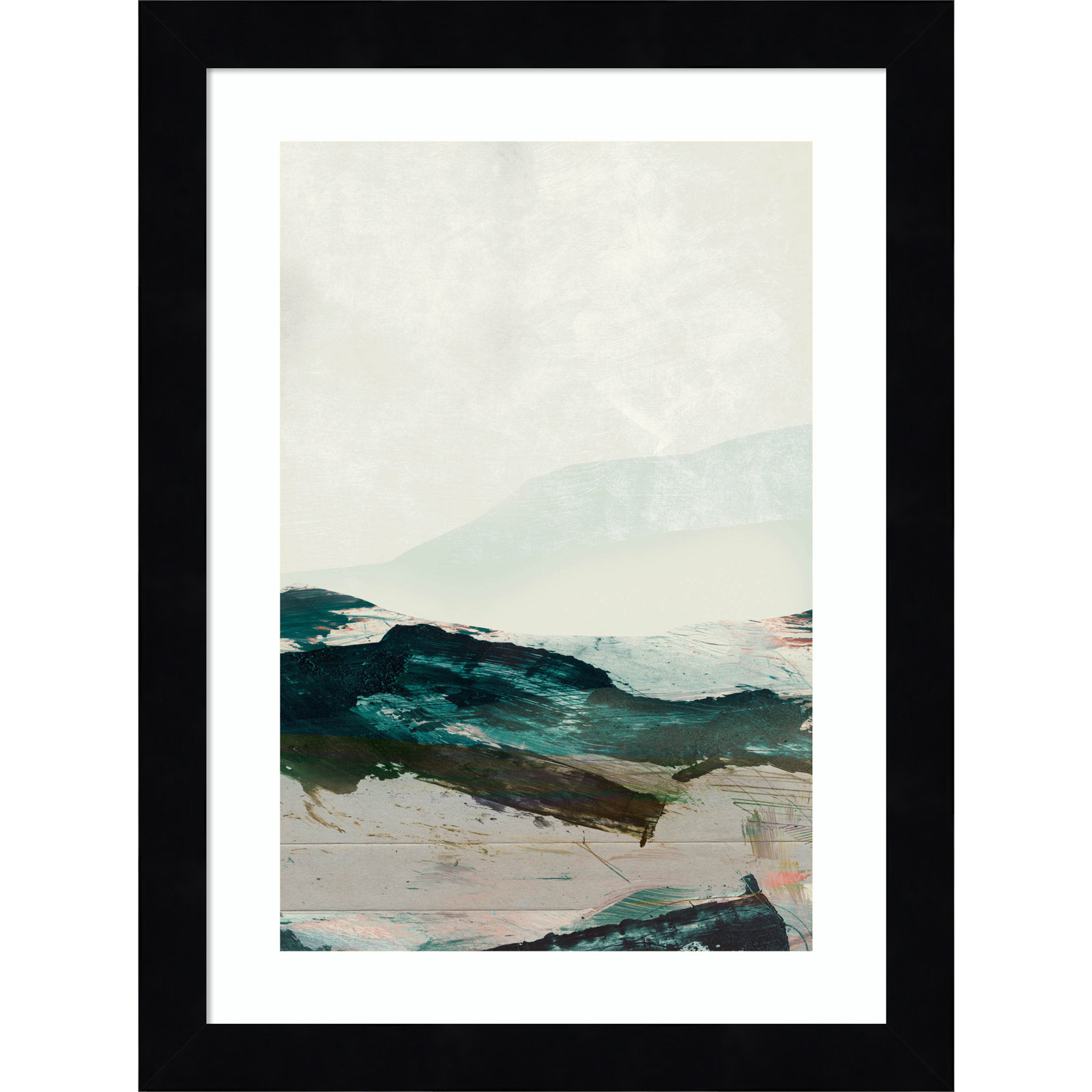 Cleve "Mountains No. 2" Print, Black Framed, 13" H x 10" W