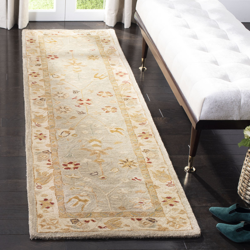 Tapis oriental en laine touffeté à la main Tingley, Tapis de couloir 2 pi 3 po x 12 pi
