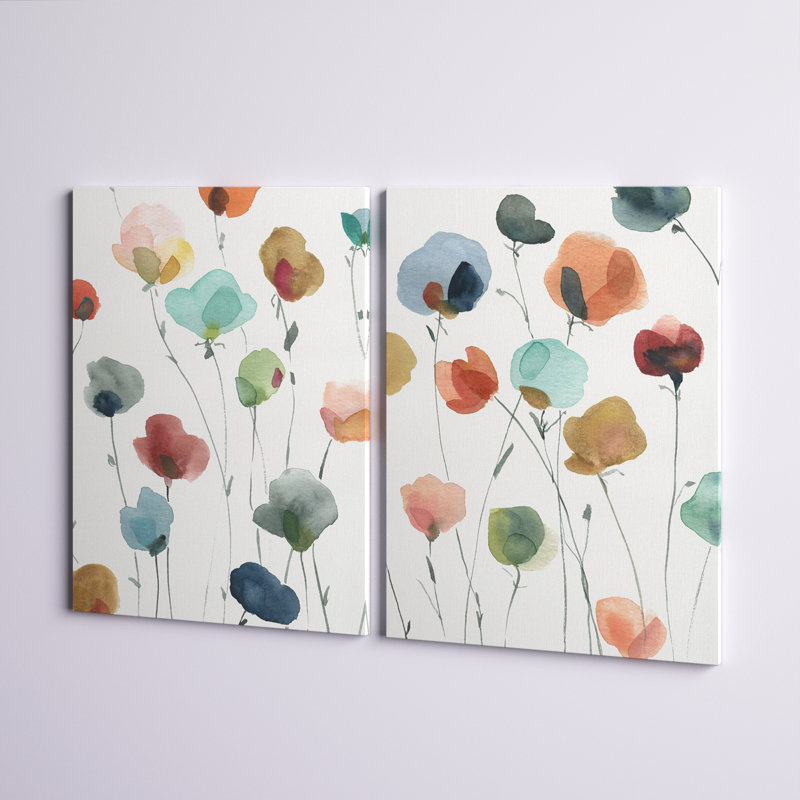 «Lollipop Garden I», ensemble de 2 impressions, H 32 po x l 48 po, Toile tendue, Sans cadre