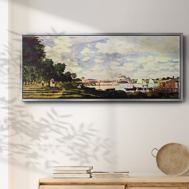 «Sailing at Argenteuil» par Monet, toile encadrée, H 20 po x l 50 po