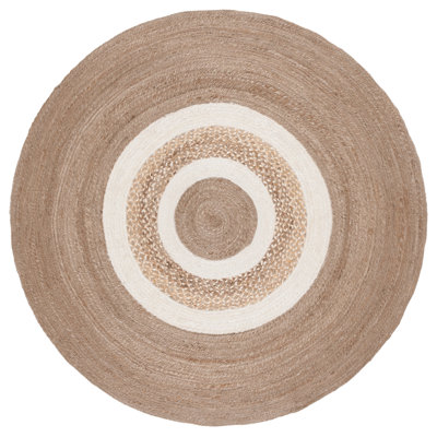 Natural Fiber Handwoven Jute Geometric Rug