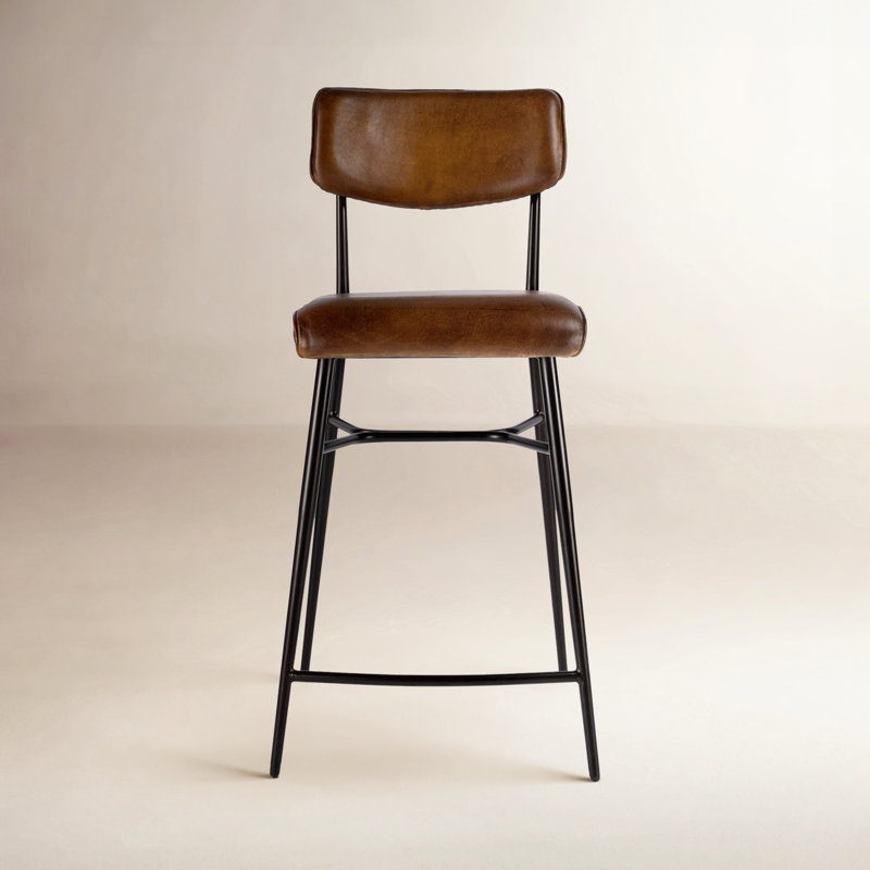 Odessa Square Leather 26.5" Counter Stool
