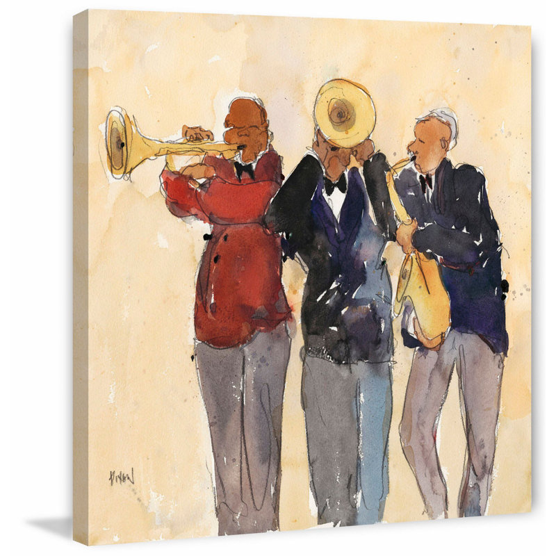 Jazz Trio II - Wrapped Canvas Print, 81cm H x 81cm W x 4cm D