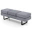 Ebern Designs Waiting Room Bench Seating With Metal Frame Leg Upholstered Reception Bench Grey