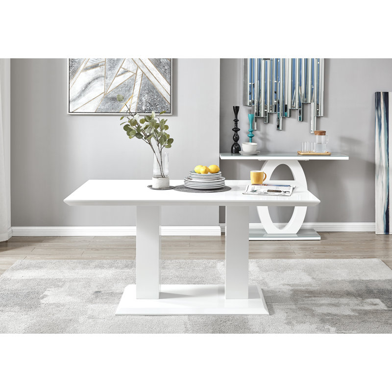 Table de salle à manger 6 personnes, Blanc, H 29,53 po x L 59 po x l 35 po