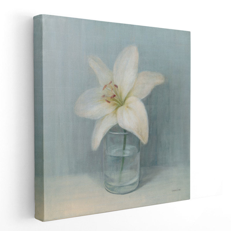 Single White Lily - Canvas Print Wall Art, 30" H x 30" W