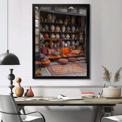 Art bohémien bazar orange et gris - Art mural