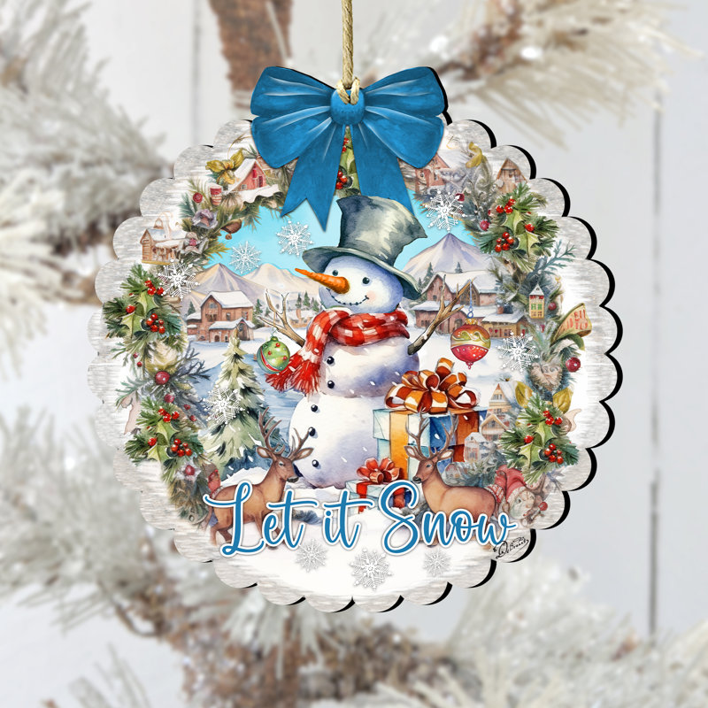 Ornement en bois Let It Snow