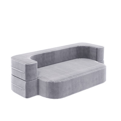 2 - Seat 78.7" In Dark Grey, With Soft And Breathable Corduroy, High Elasticity Sponge Comfortable 1 Long, Corduroy Slip Pads