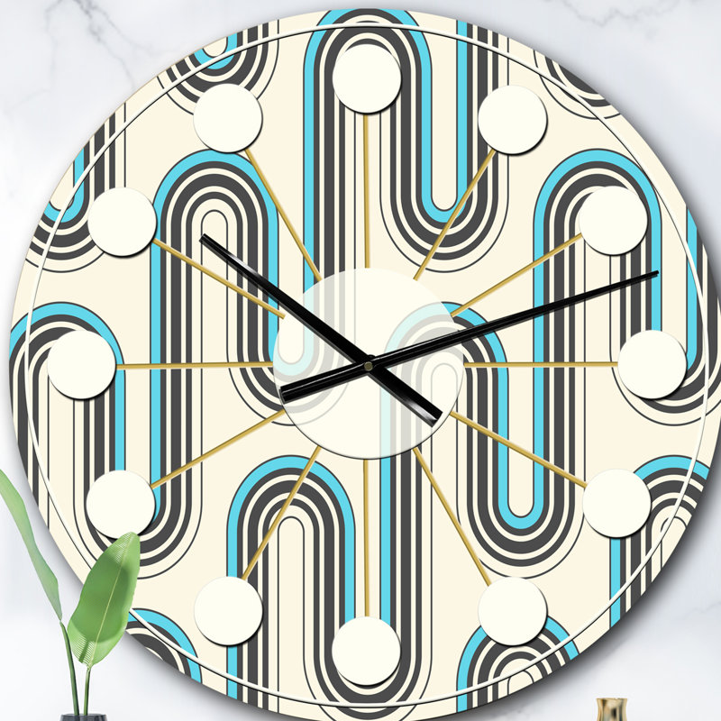 Horloge murale rétro Mid-Century, Surdimensionné