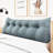 Linen Blend Gray Headboard Reading Wedge Pillow for Bed Rest Back Support-56097848