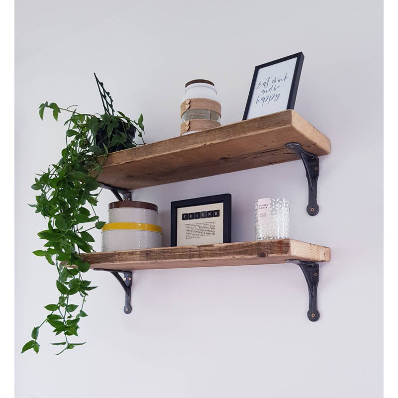 QuirkHub Antique Cast Iron Shelf Bracket, 10cm H x 3cm W x 10cm D