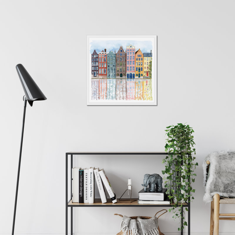 Neighborhood I by Grace Popp - Painting, 55cm H x 55cm W, White Framed Paper Print