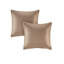 Édredon pour très grand lit - Soie synthétique, motif brodé, rembourrage, ensemble de literie beige 8 pièces,