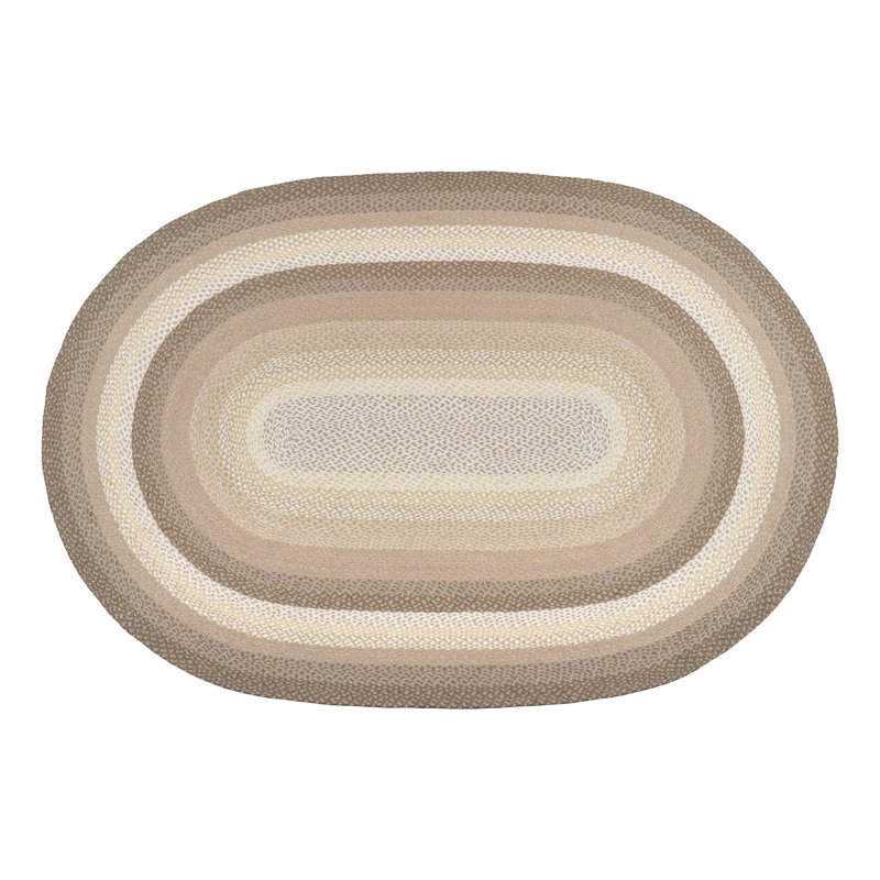  Tapis ovale en jute naturelle - fibre naturelle, 6'x9'