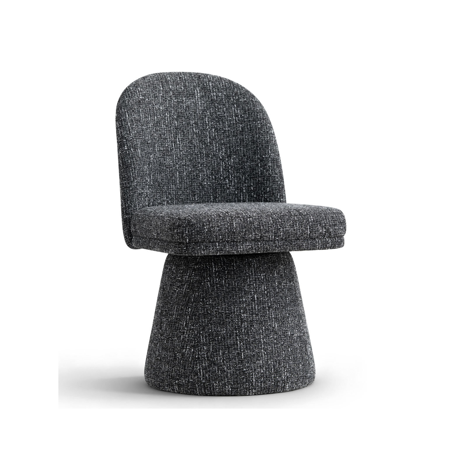 Upholstered Fabric Swivel Dining Side Chair, Black