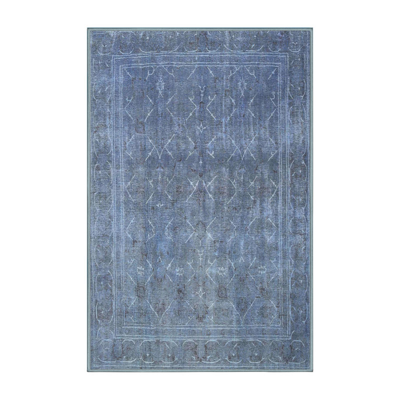 Tapis bleu/gris traditionnel Jaishri, Rectangle 2 pi x 3 pi
