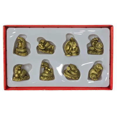Victoria Bella Set of 8 Snake Figures H2.75" x 2.5" Gift for New Year and Christmas Holidays, Symbol of 2025