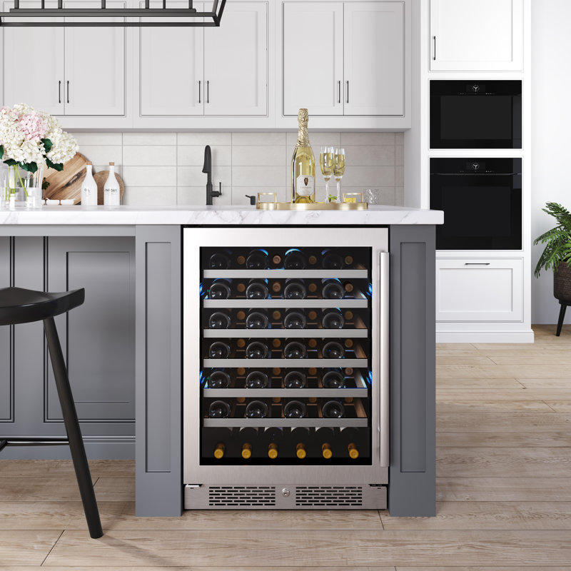 53 Bottle Single Zone Built-In Wine Refrigerator, Right Handed
