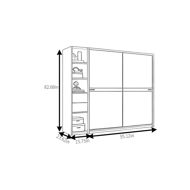 Luxurious And Simple Wardrobe, 83" H x 71" W x 24" D