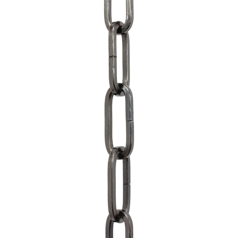 Chaîne de lustre décorative à maillons standard, Métal industriel, 120"H x 0.79"W x 0.16"D