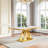 70.08" Rectangular Faux Marble Top Pedestal Dining Set-110982545-110982544
