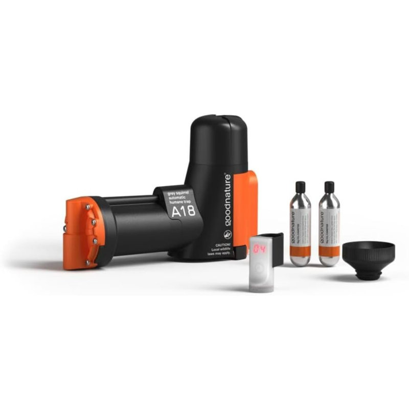 2B890213BD2740D3AC3DBD4FF24E06EB A18 Grey Squirrels Trapping Kit with Tree Mount, Black