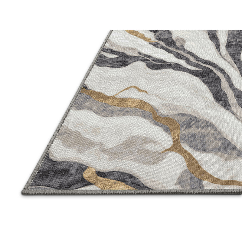 Machine Washable Gray Area Rug, Runner 2' x 5'