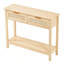 Console en rotin avec 2 tiroirs de rangement, table d'entrée en rotin avec porte coulissante en rotin naturel, table console pour salon, bureau, entrée ou mur télé