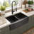 33" L x 21" W Gunmetal Black 50/50 Double Bowl Farmhouse Kitchen Sink, 16-Gauge Stainless Steel Apron Front Sink with Nano Titanium PVD Finish and Accessories