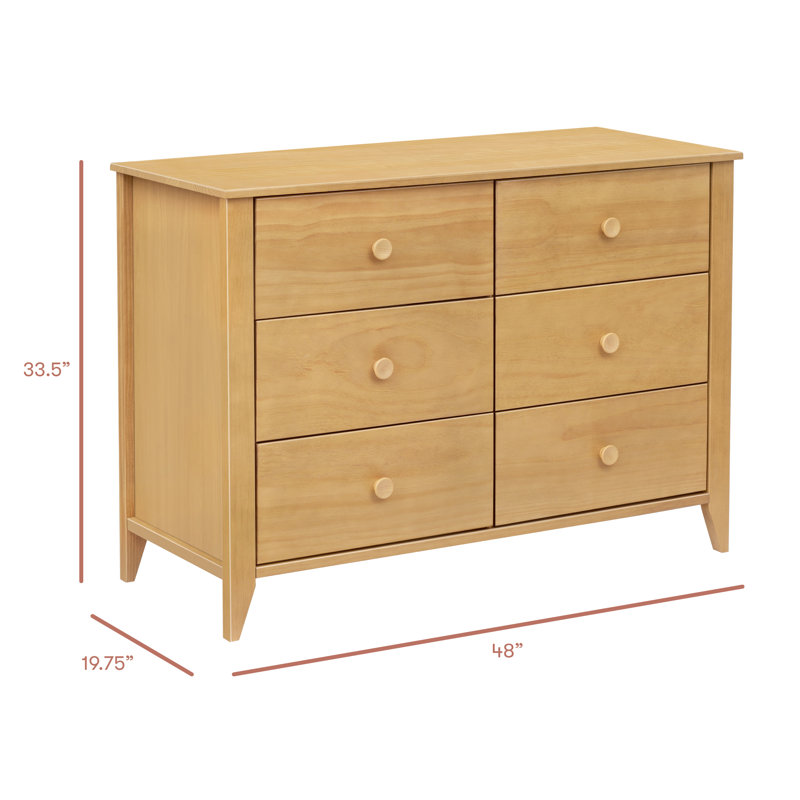 Sprout 6 Drawer Double Dresser, Honey