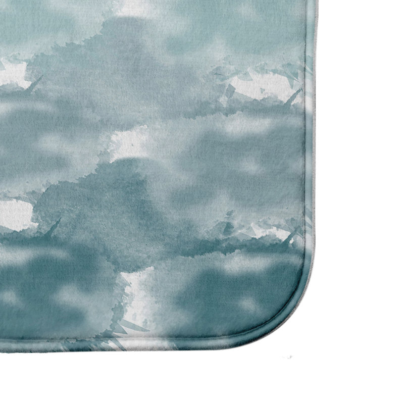 Tapis pour salle de bain Hephzibah, H 18 po x L 30 po, Bleu sarcelle